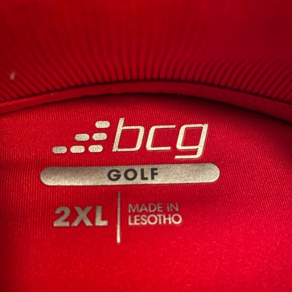 Plain Solid red golf polo shirt bcg 2xl performance wear - Picture 3 of 3